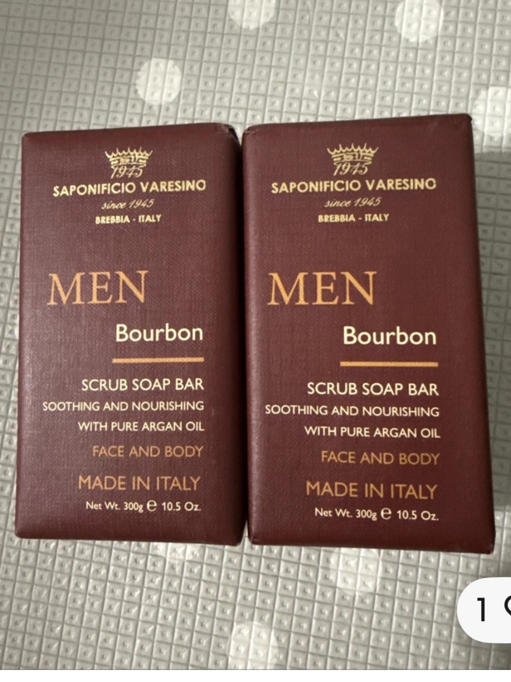 Saponificio Varesino MEN Bourbon Scrub Soap Bar — Brown (2 Pack)